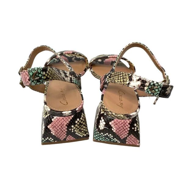 NEW Sam Edelman Circus Irina Block Heel snake python Sandals Sz 7.5 - Picture 6 of 10